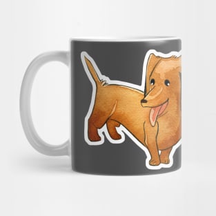 Little Happy Watercolor Dachshund Wiener Dog Mug